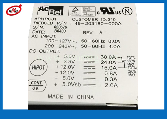 alimentation d'énergie de Diebold de pièces de rechange d'atmosphère de la banque 49203180000A 300W 49203180000A